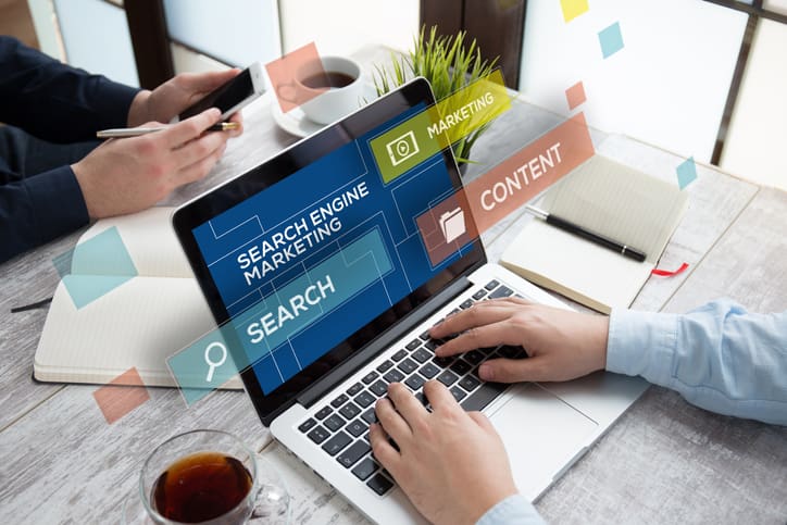 man using laptop for business