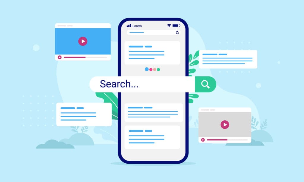 Search engine on phone screen - Local SEO and Search Engine Marketing | FMS Online Marketing Local Map SEO Marketing
